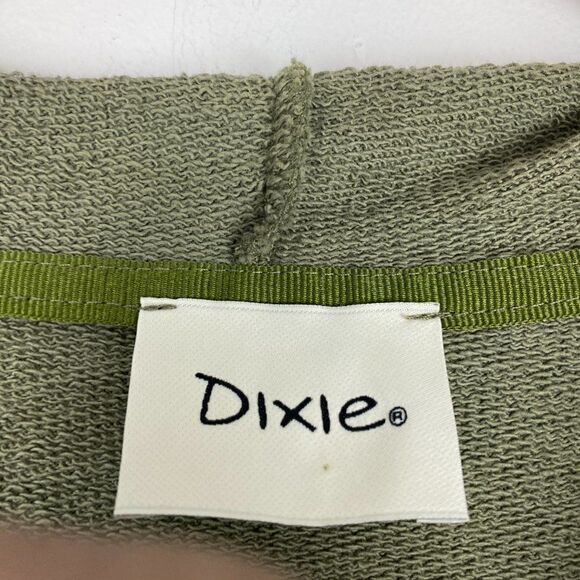 DIXIE WOMEN'S Army Green Oversized Full Zip Drawstring Hoodie with Pockets US S - Picture 5 of 8
